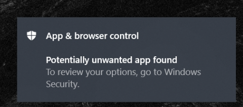 the setting to block potentially unwanted apps is turned off